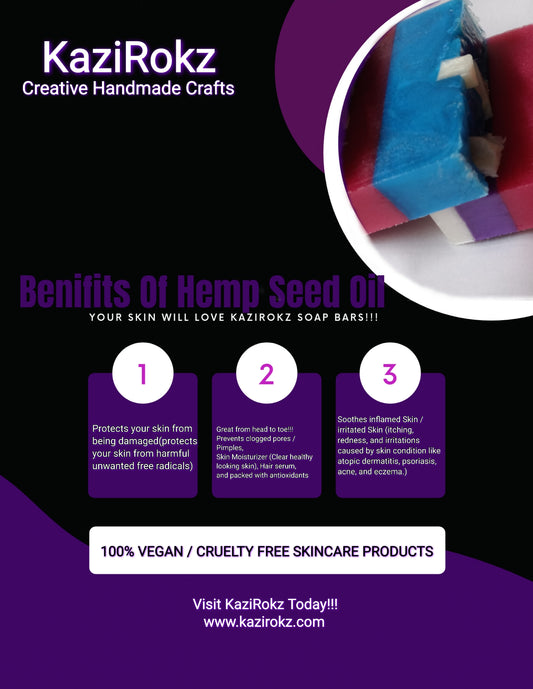 KaziRokz " MY NATURALS" SOAP BARS!!! HEMP INFUSED
