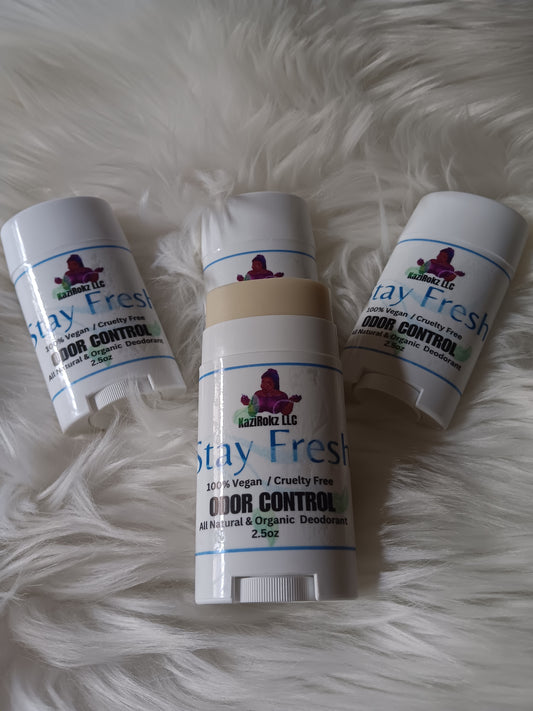 Stay Fresh Organic Deodorant! (100% Vegan / Cruelty Free) 2.5oz, Full body Deodorant.