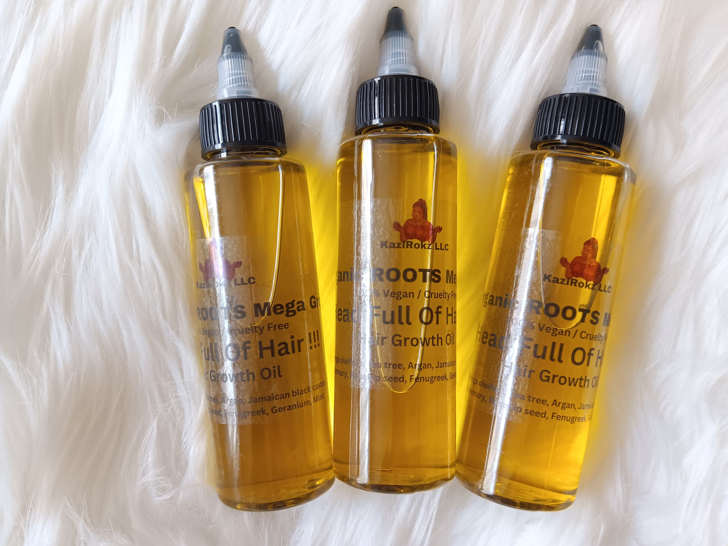 Organic Roots MEGA GROW hair growth oil 4oz (100% vegan / cruelty free)