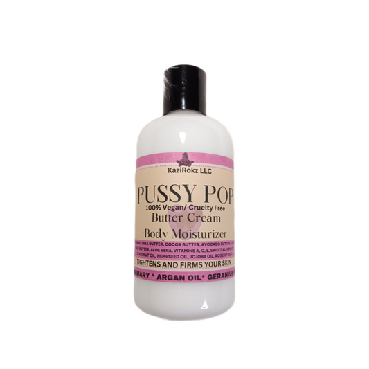 PUSSY POP "YONI" BUTTER CREAM 8oz. Ultra hydrating and moisturizing. Tightens and Firms your skin, Odor control, 100% Vegan/ Cruelty Free 🌱 🐷!