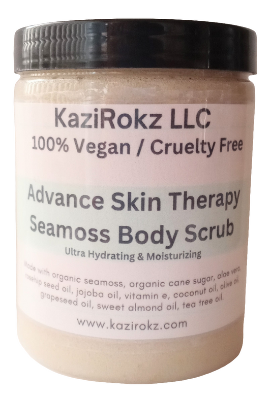 Sea moss Body Scrub 8oz, Advance Skin Therapy (100% Vegan / Cruelty Free)Ultra hydrating and moisturizing