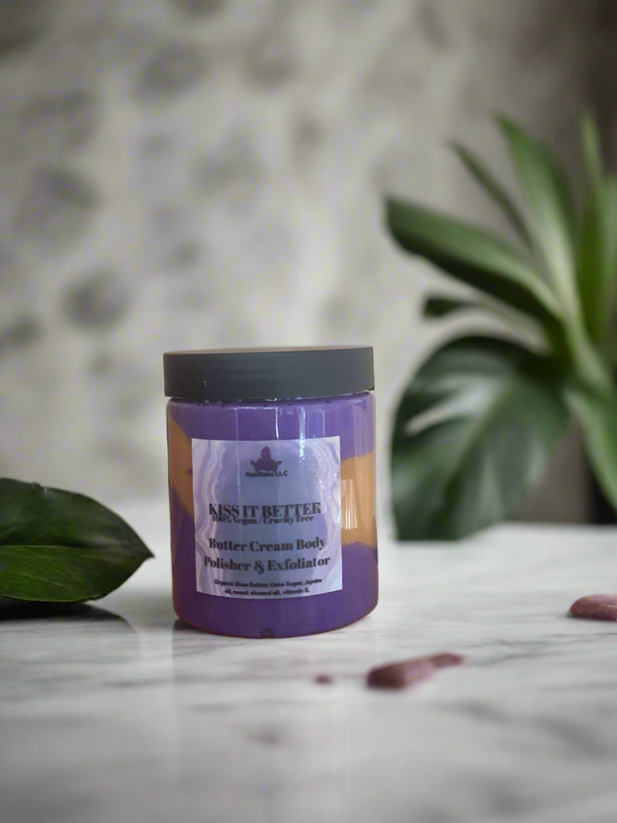 Kiss It Better Butter cream body polisher & Exfoliator. Foaming Body Scrub