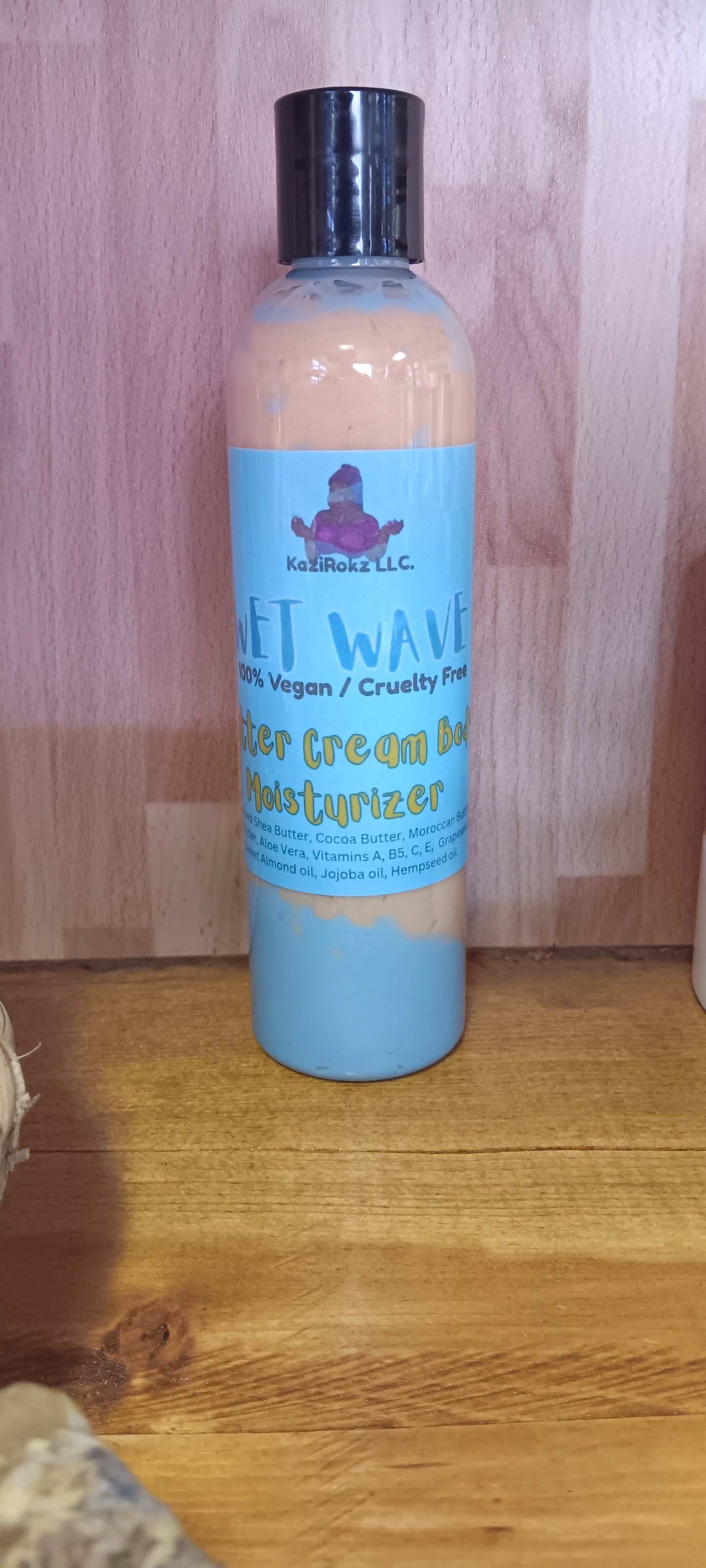 WET WAVE Butter Cream Body Moisturizer 8oz. 100% Vegan/ Cruelty Free, DEEP MOISTURIZER