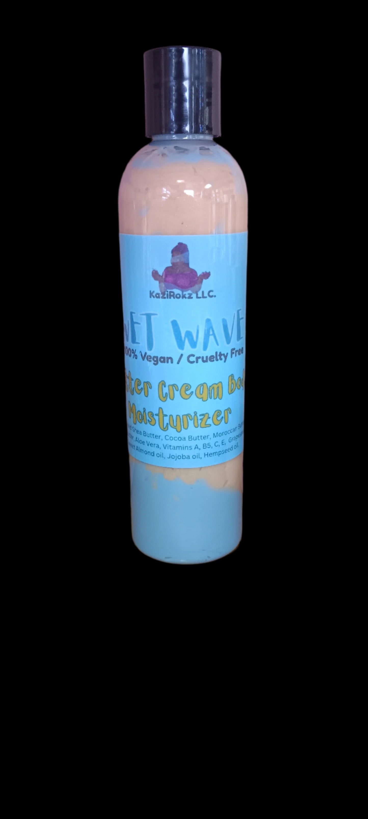 WET WAVE Butter Cream Body Moisturizer 8oz. 100% Vegan/ Cruelty Free, DEEP MOISTURIZER