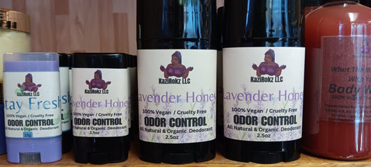 LAVENDER HONEY Organic Deodorant 100% Vegan/ Cruelty Free. Odor Control, full body deodorant.