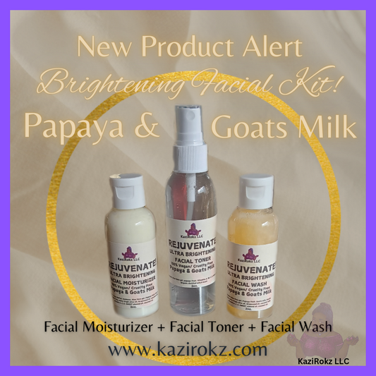Brightening Facial Kit! Papaya and Goats milk. 100% vegan and cruelty-free.