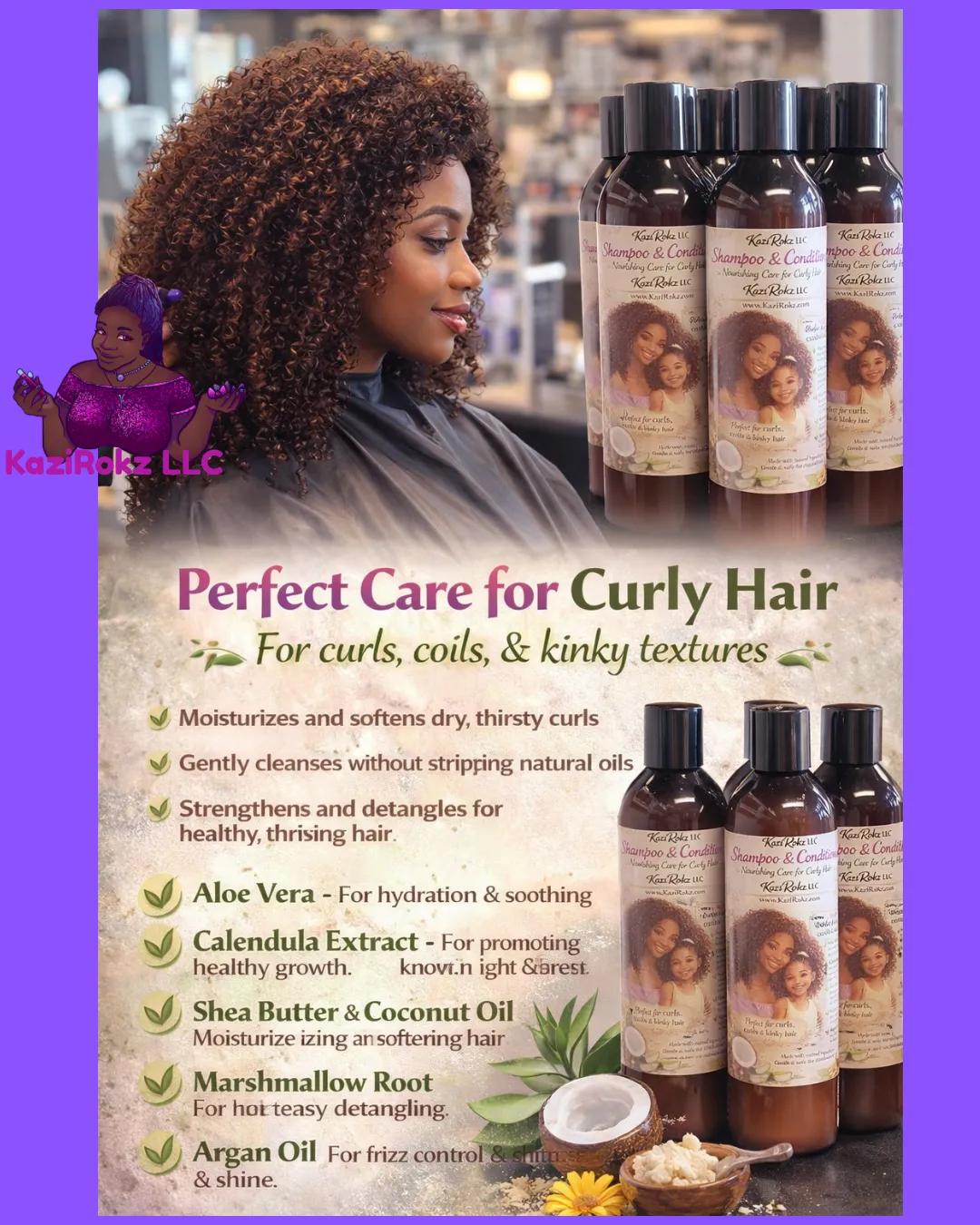 Curls! Shampoo Conditioner, nourishing, care for curly hair. 100% Vegan/ Cruelty Free