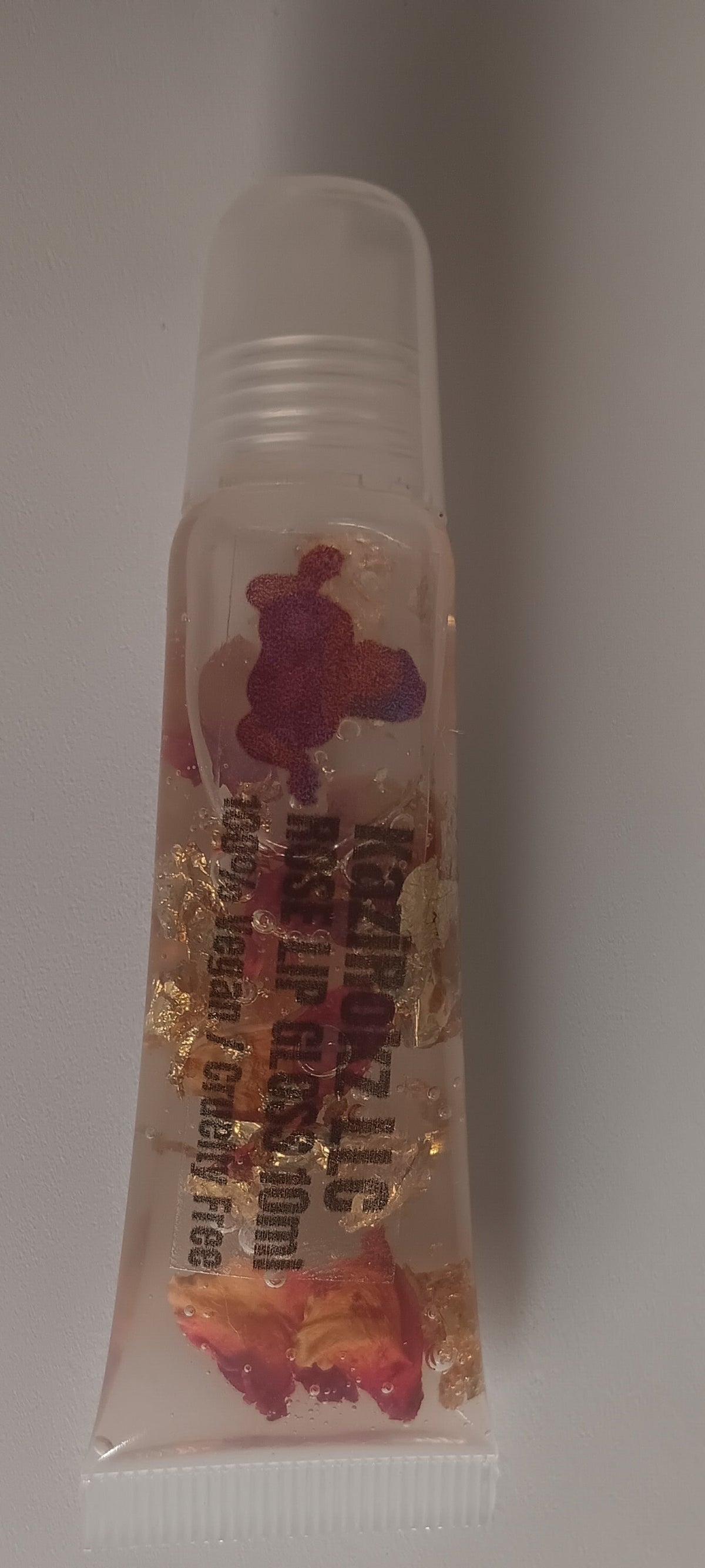 Golden Girl With Roses! Organic Lip gloss. 100% Vegan/ Cruelty Free. Luxurious Lip Gloss. High quality Lip care.