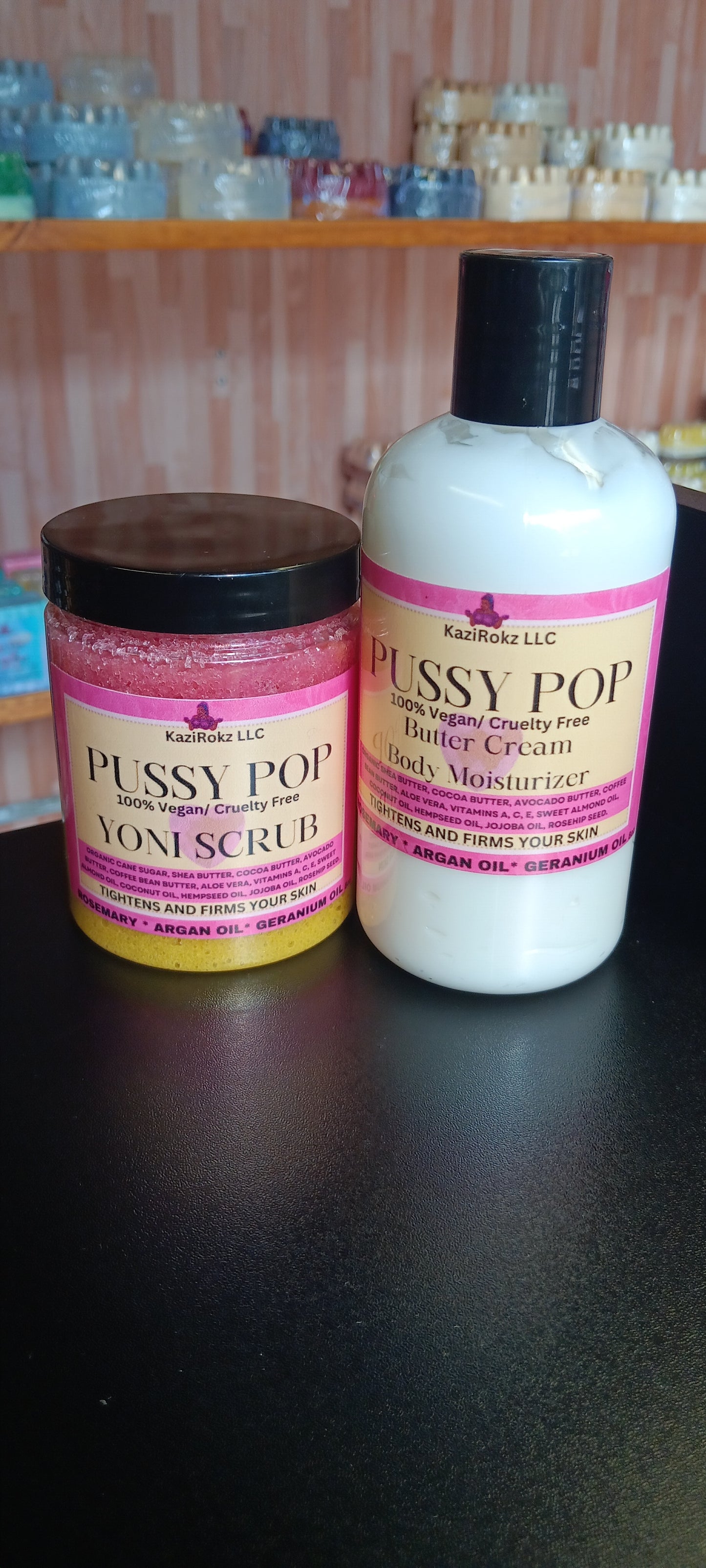 Pussy Pop YONI skincare Bundle! Butter Cream Body moisturizer, Foaming body scrub! pH balance and odor protection.