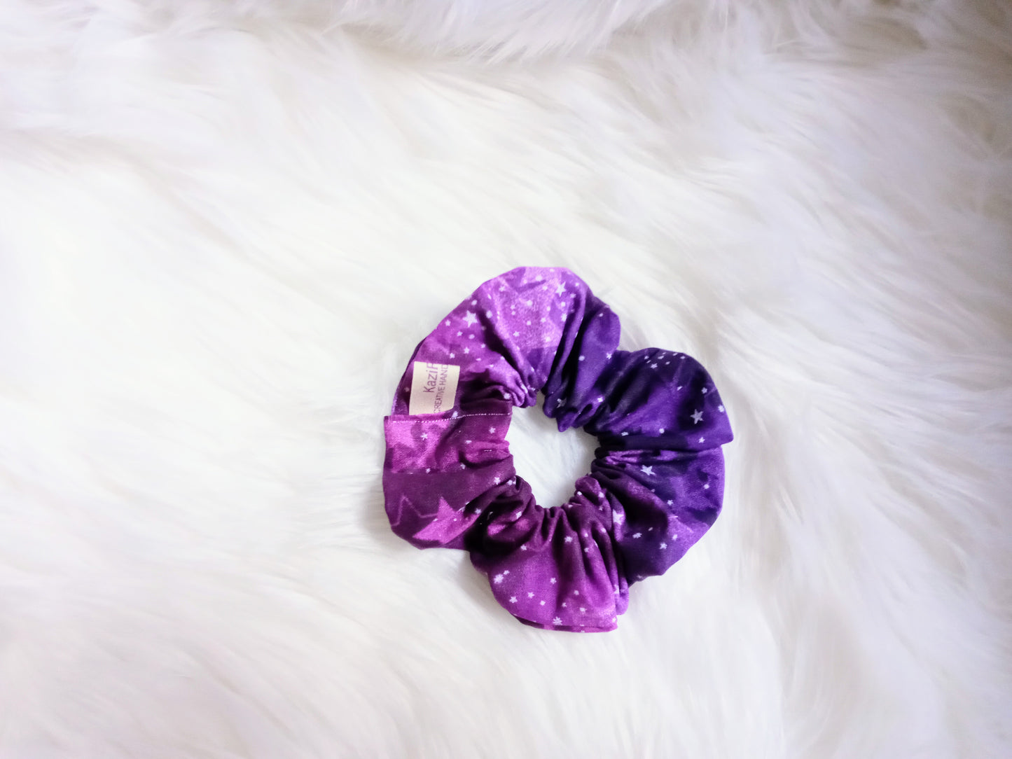 Purple Stars Hair Scrunchie