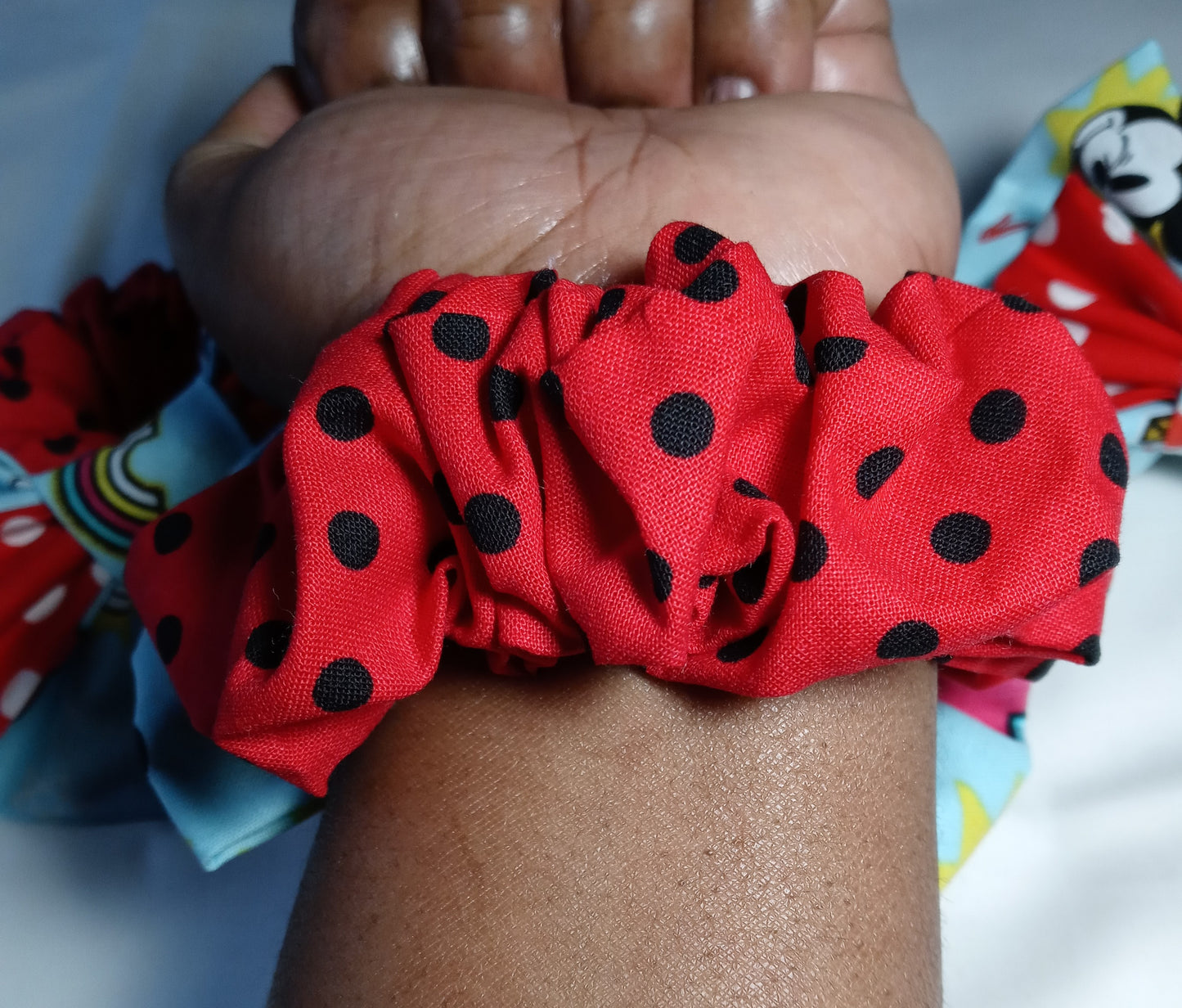Mickey Mouse "RAD"Hairbow Scrunchie (Light Blue)
