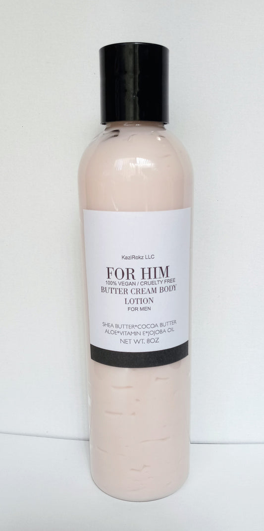 FOR HIM Body Lotion for Men (100% Vegan / Cruelty Free) 8oz, ULTRA HYDRATER and skin conditioner