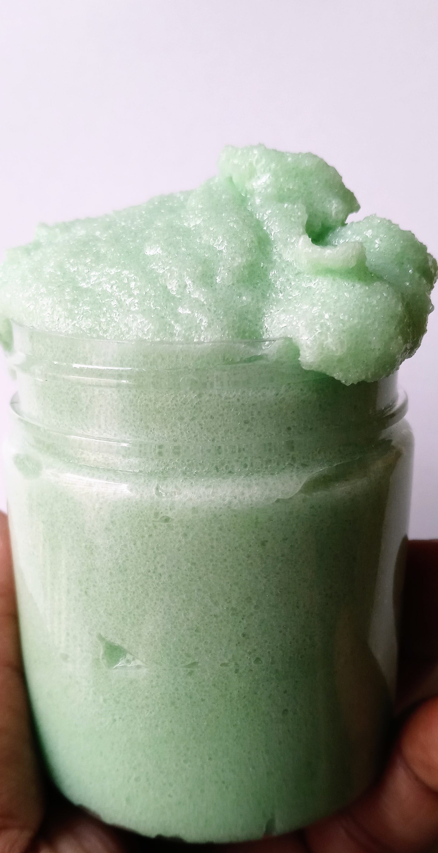 Cucumber Melon Hemp Foaming Body Scrub 8oz (100% Vegan /Cruelty Free)Natural Skin polisher. Pain management/ pain relief.