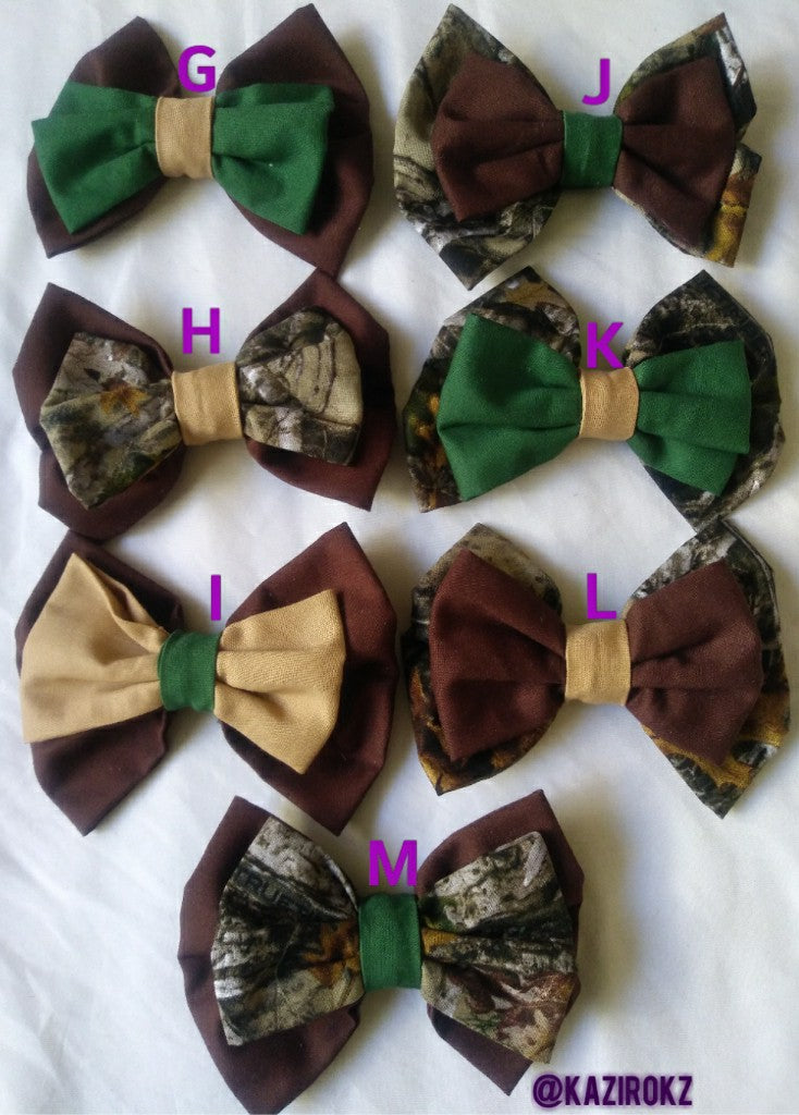 Brown Camo hair bow