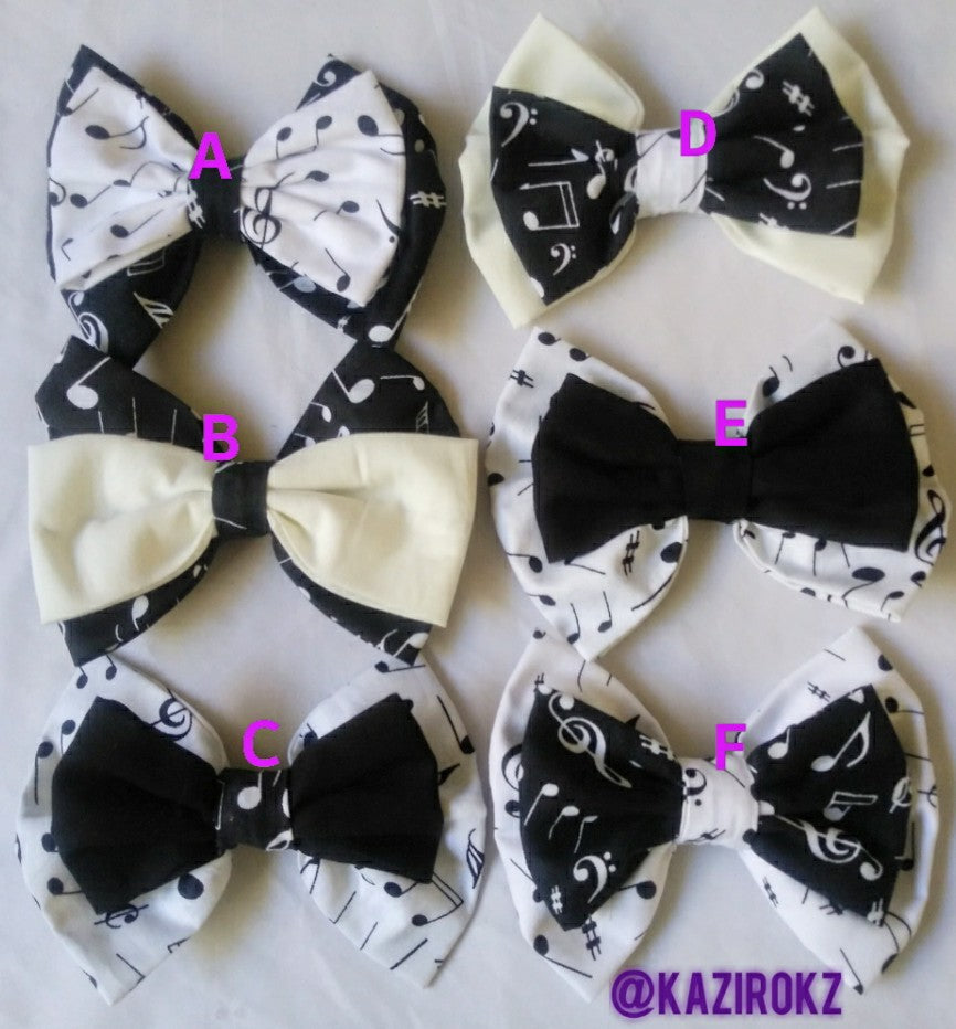 Music Notes hair bow