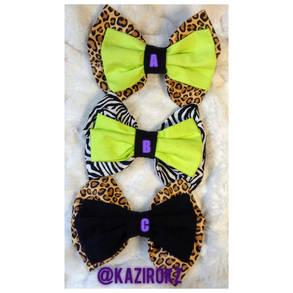 Animal Print hair bow