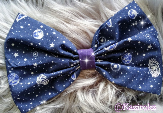 Galaxy EXTRA Large hair bow (Navy Blue)