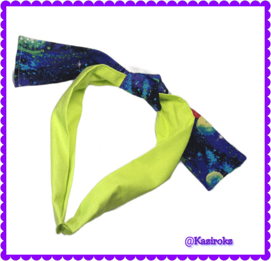 Galaxy Headband (NEON GREEN / BLUE GALAXY)