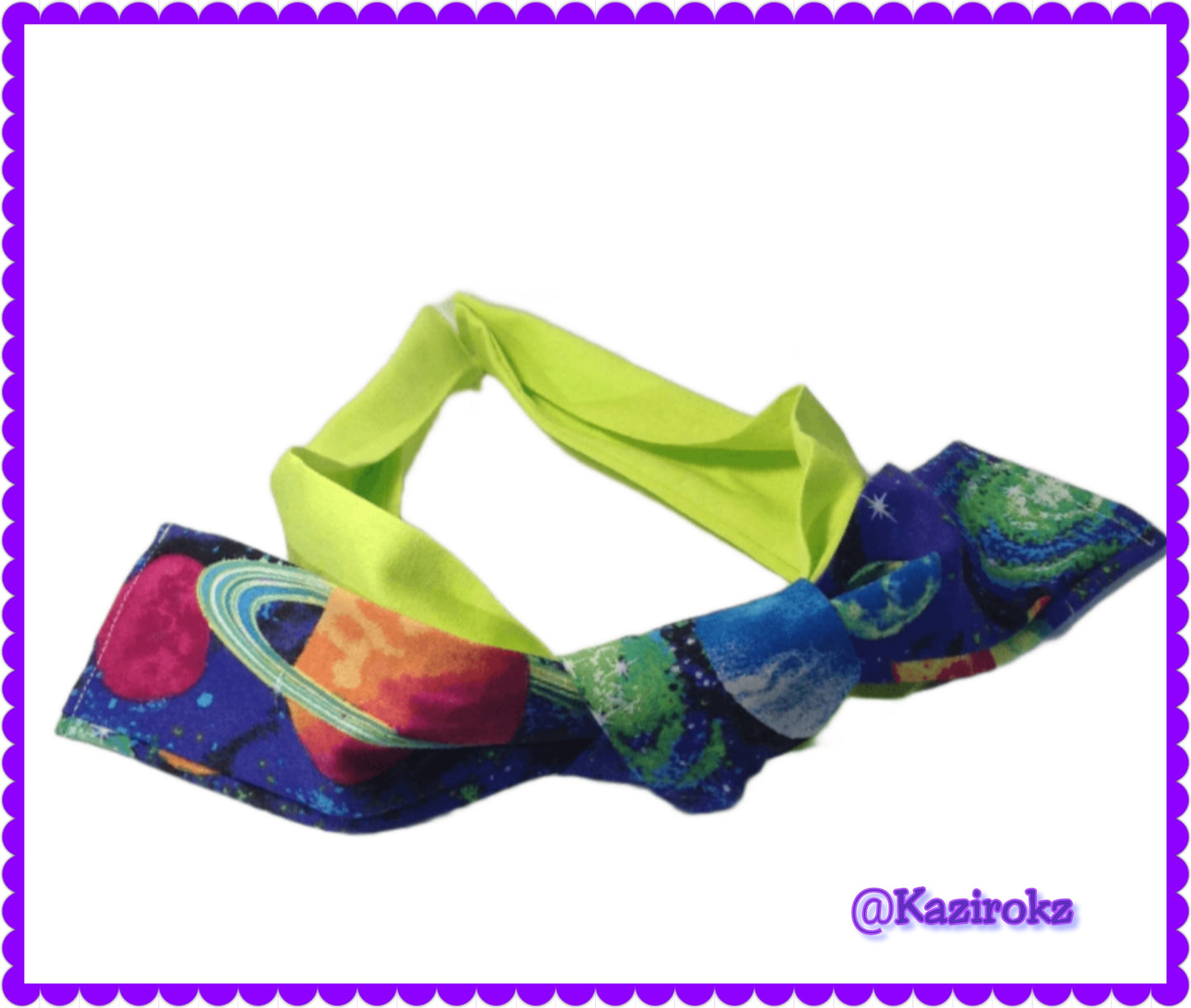 Galaxy Headband (NEON GREEN / BLUE GALAXY)