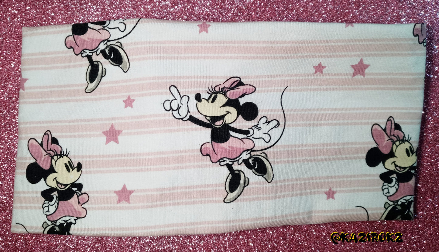 Minnie Mouse Knotted Headwrap (white/light pink/stars)