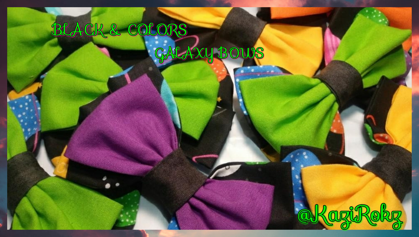 GALAXY BOWS Black/colors hair bow
