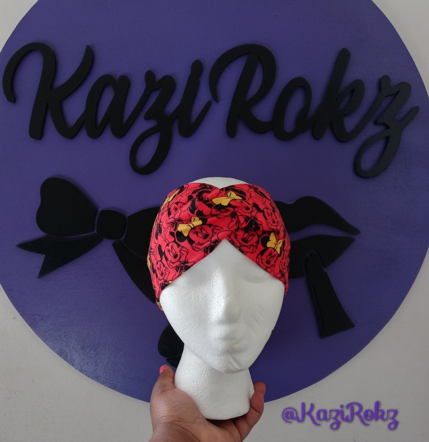 Minnie Mouse Knotted Headwrap (RED/BLACK/YELLOW BOWS)