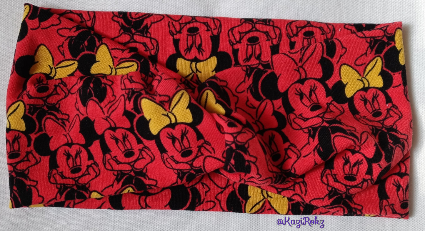 Minnie Mouse Knotted Headwrap (RED/BLACK/YELLOW BOWS)