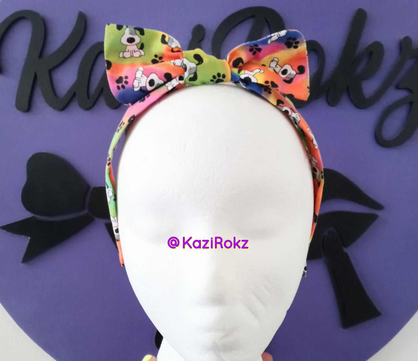 Puppy & Paw Print Headband (colorful)