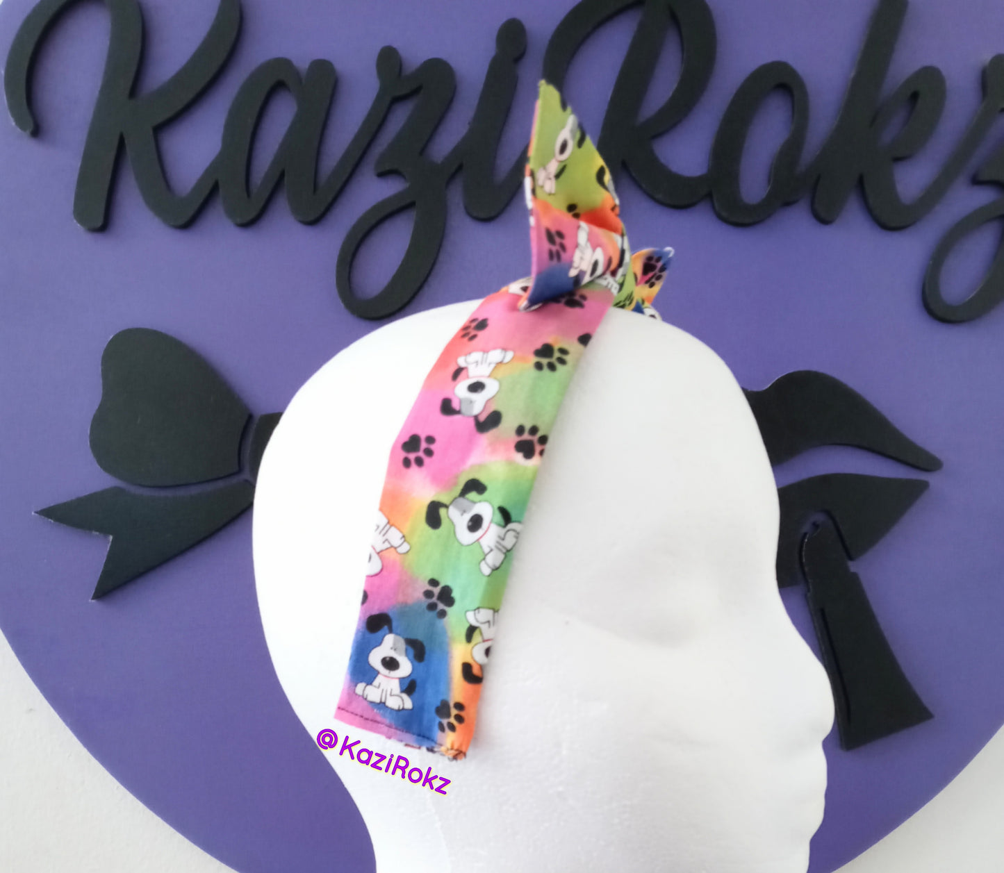 Puppy & Paw Print Headband (colorful)