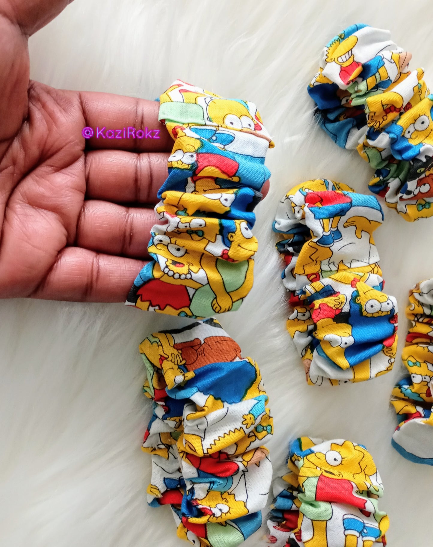 The Simpsons Family Jumbo Hair Scrunchie(white)