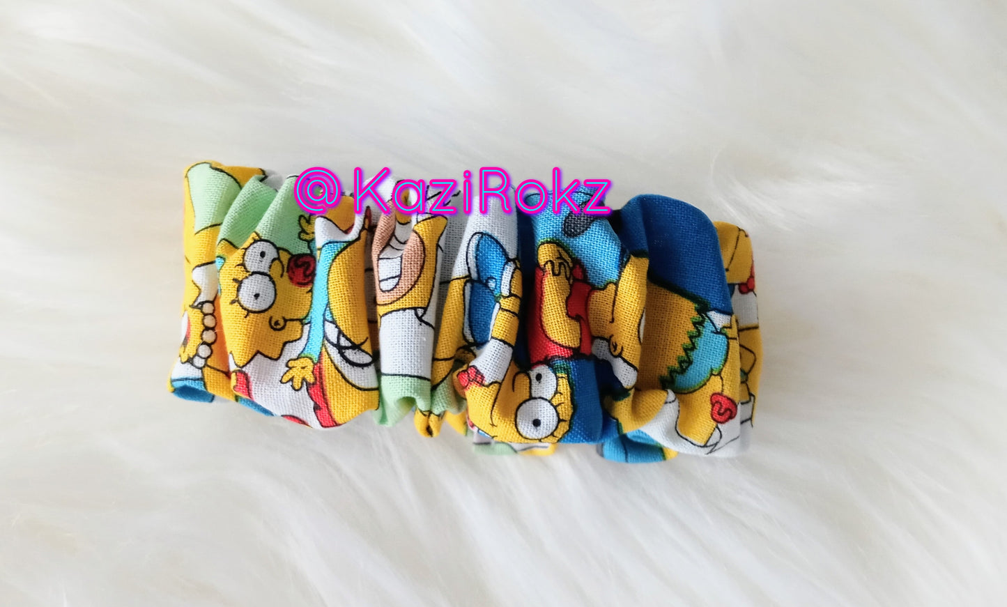 The Simpsons Family Jumbo Hair Scrunchie(white)