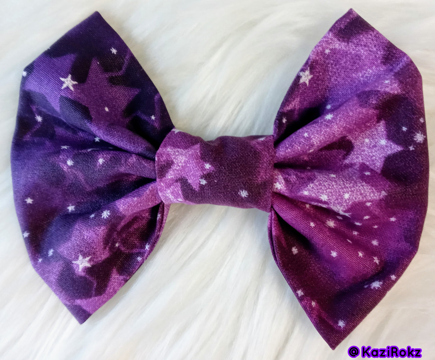 Purple Stars Hair Bow