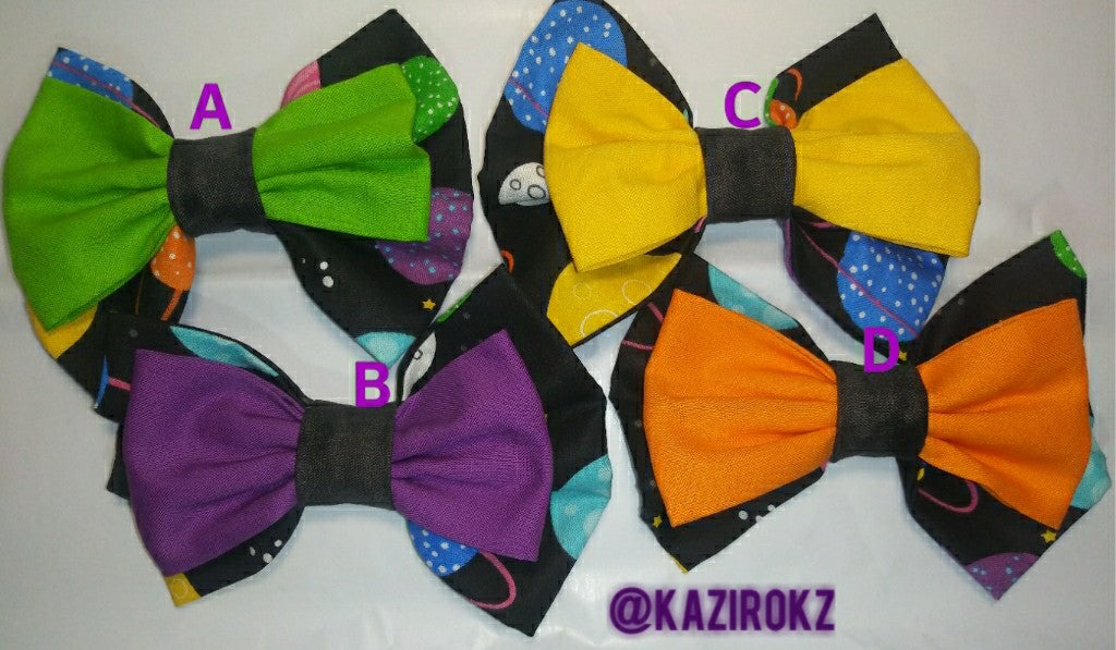 GALAXY BOWS Black/colors hair bow