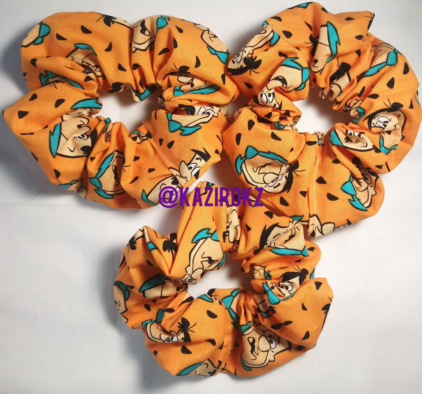 FRED FLINTSTONE (orange) Hair Scrunchie