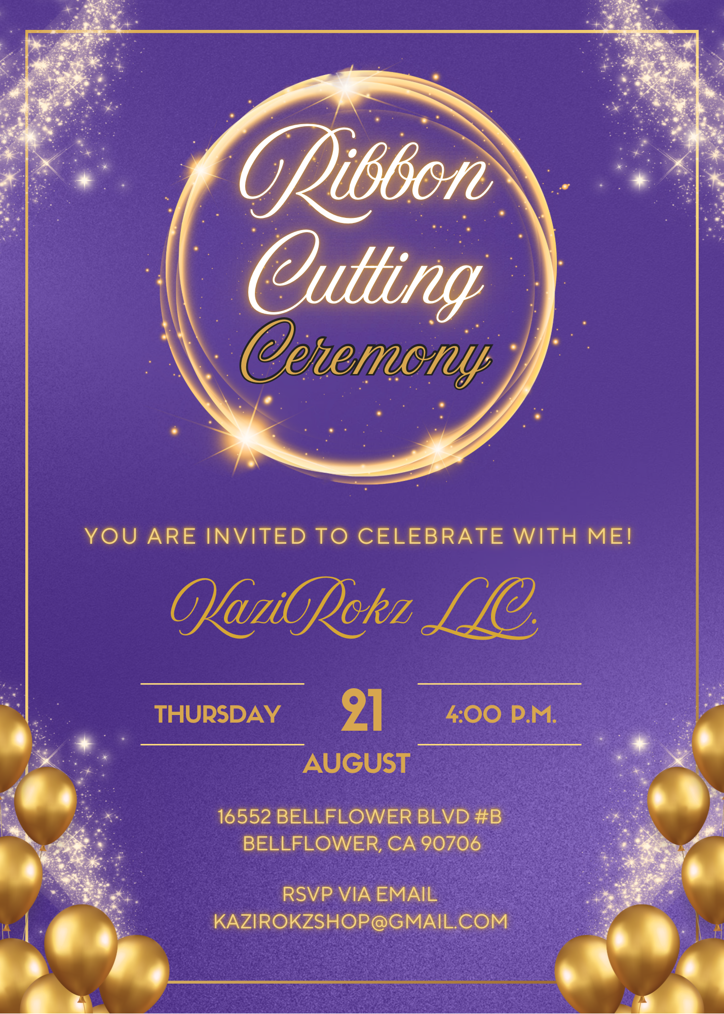 RSVP YOUR SPOT NOW!!! We are celebrating 🍾 5 years in business and RIBBON CUTTING CEREMONY!!!! Reserve by August 15th!