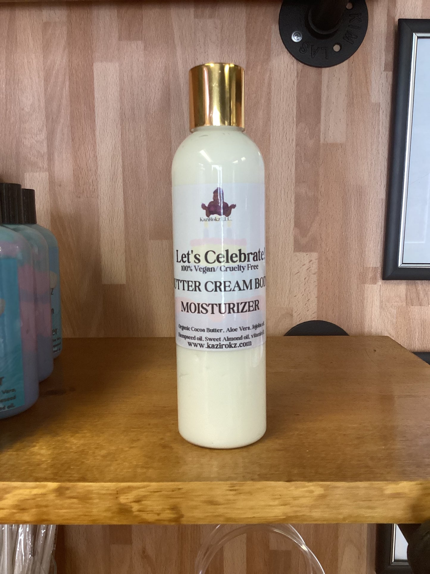 Let’s Celebrate butter cream body moisturizer.