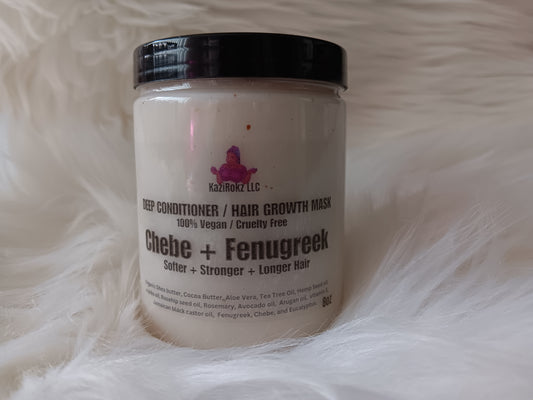 Chebe + Fenugreek DEEP CONDITIONER & HAIR GROWTH MASK (100 % Vegan/ CrueltyFree)8oz