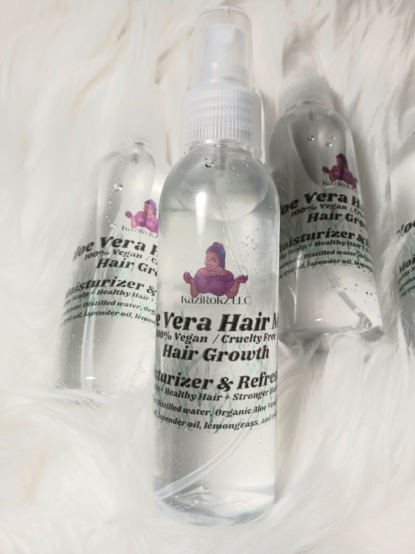 Aloe Vera Hair Mist / Dry Shampoo (100% Vegan/ CrueltyFree) Hair Growth moisturizer and refresher. 4oz