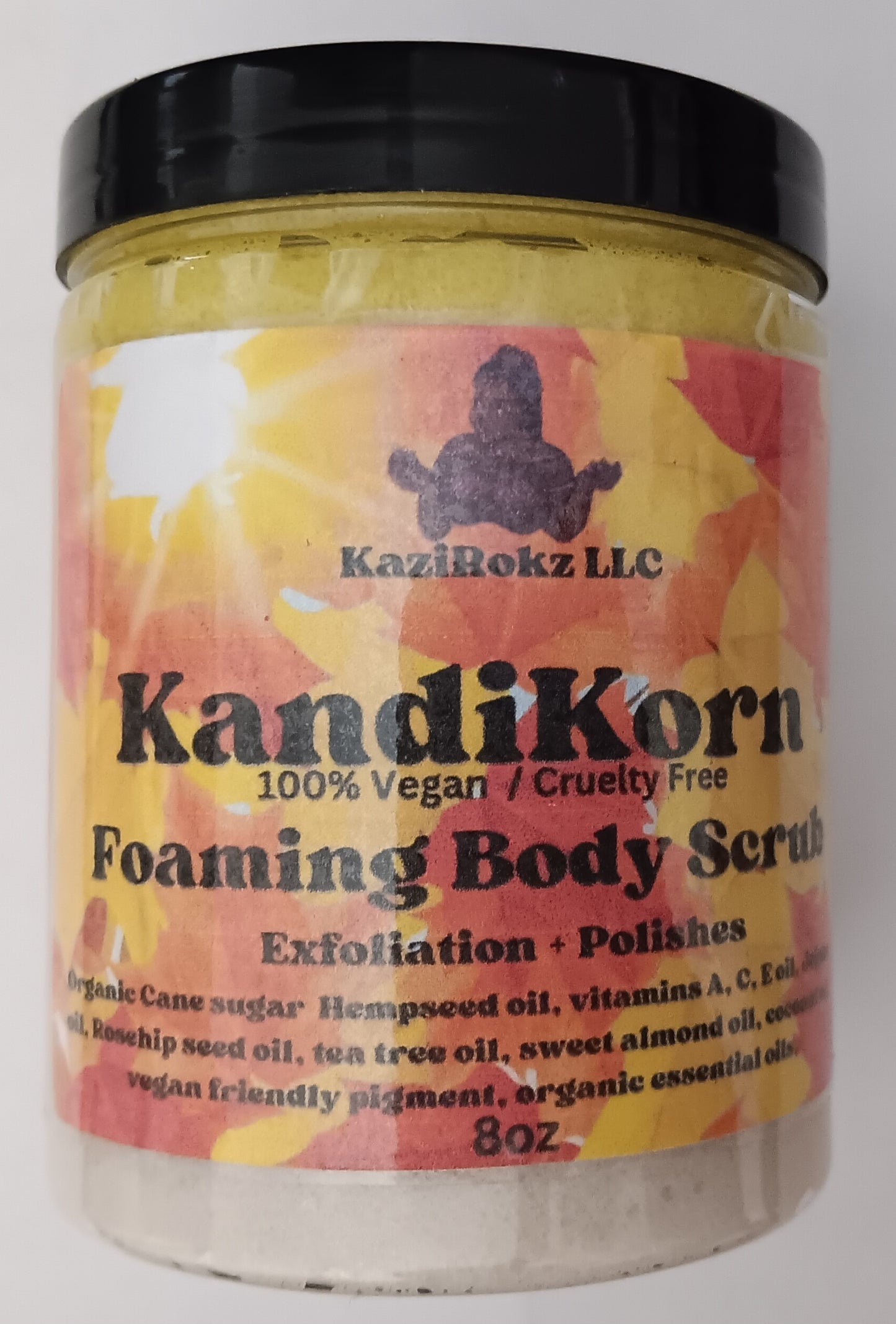 KandyKorn Foaming Body Scrub 8oz (100% Vegan / CrueltyFree)Fall Skincare collection + Halloween