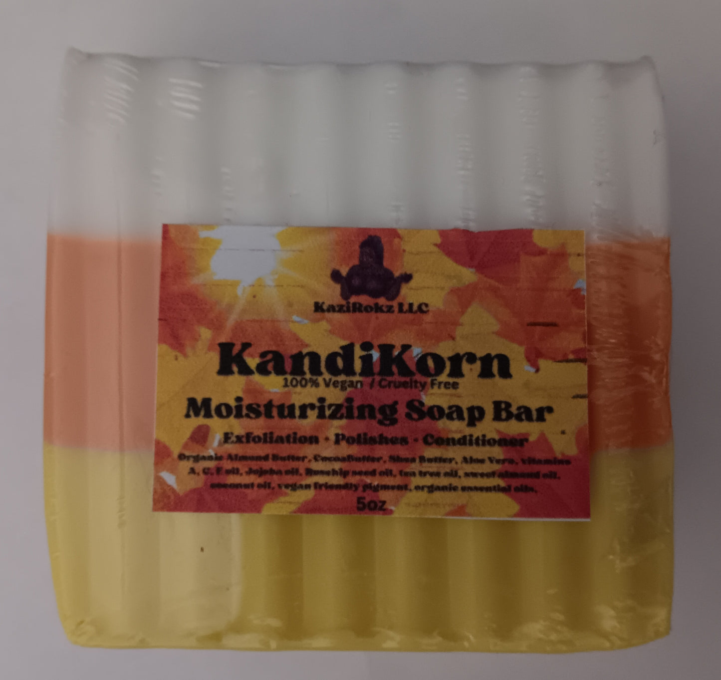 KandyKorn Moisturizing Soap Bar 5oz (100% Vegan / CrueltyFree) Fall themed skincare products/ Halloween Soap