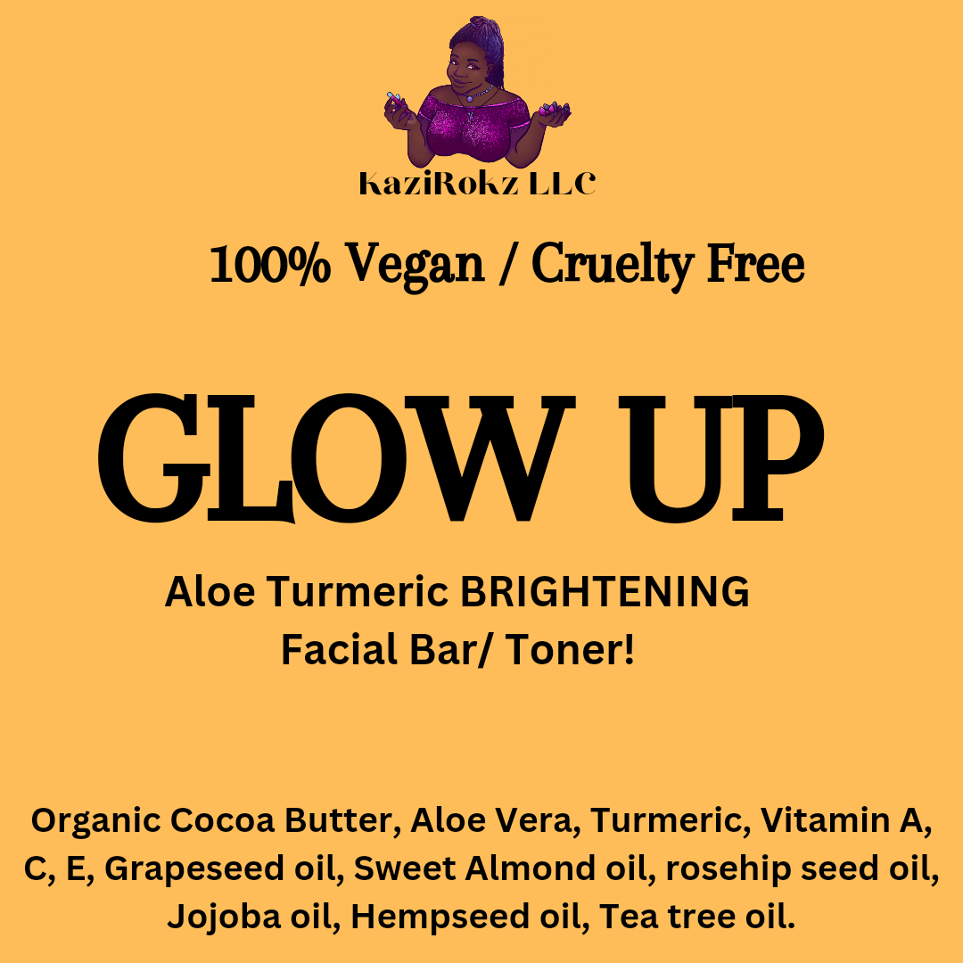 GLOW UP! Aloe Turmeric BRIGHTENING Facial Bar/ Toner 100% Vegan/ Cruelty Free 🌱 🐷!