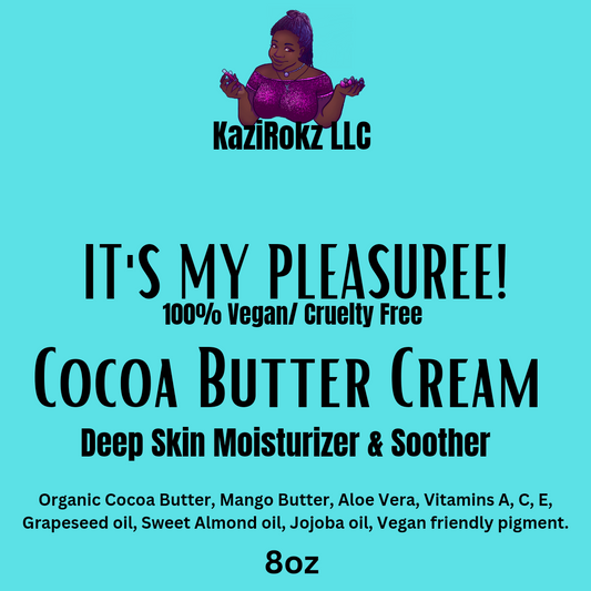 COCOA BUTTER CREAM BODY MOISTURIZER! GLOW UP! 100%Vegan/ Cruelty Free 8oz.