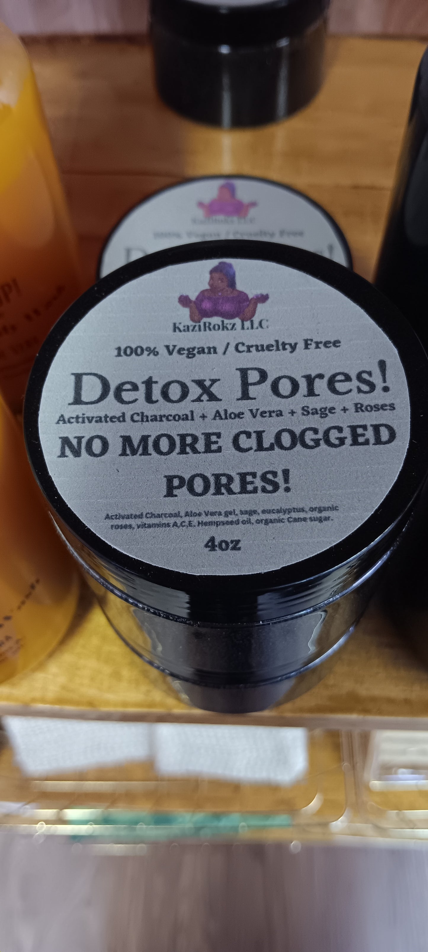 Activated Charcoal Facial Scrub! 100% Vegan/ Cruelty Free! Activated Charcoal + SAGE + ROSES! 4oz.