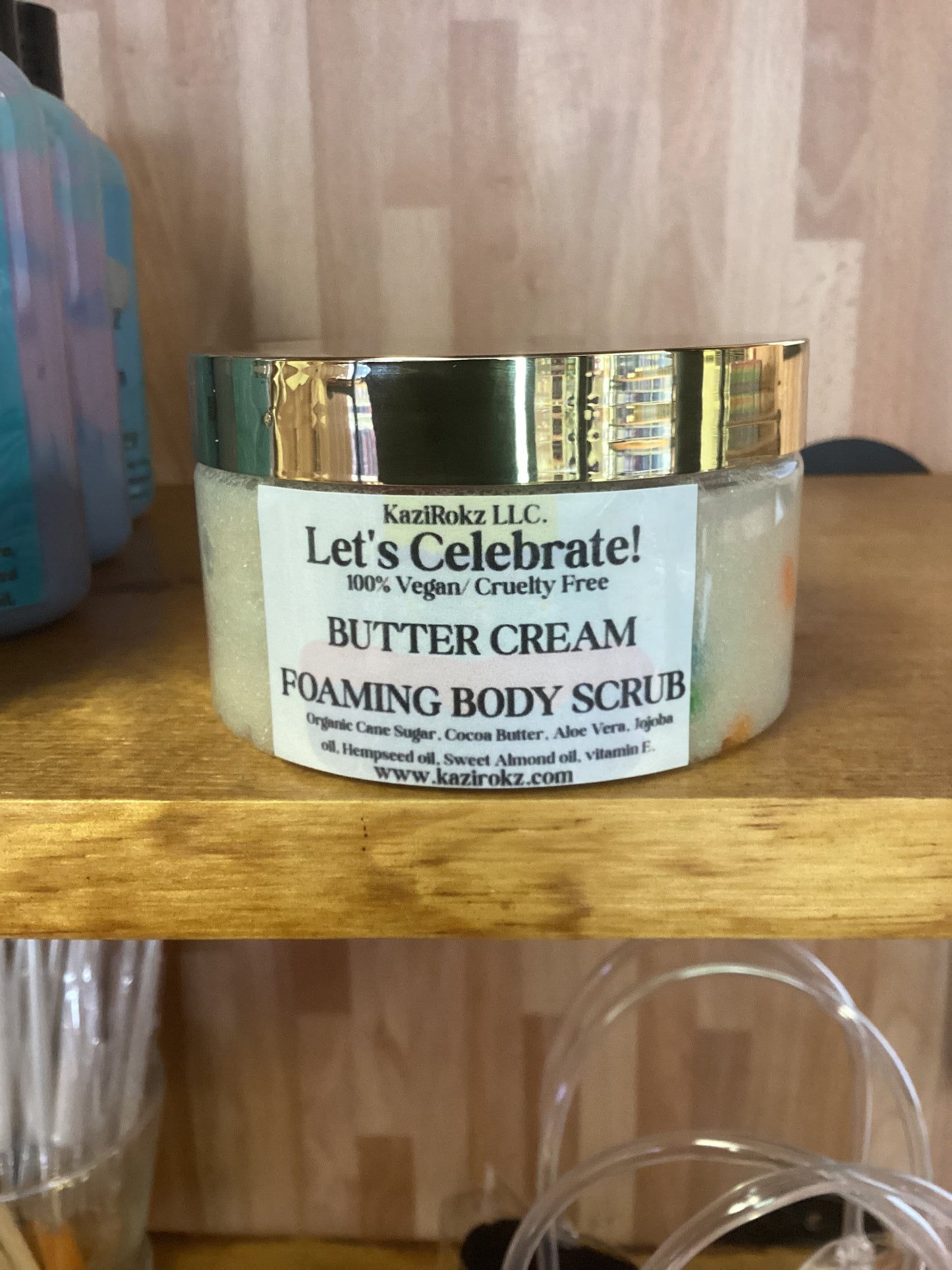 Let’s Celebrate Butter Cream Foaming Body Scrub 8oz. Tightening and Firming!