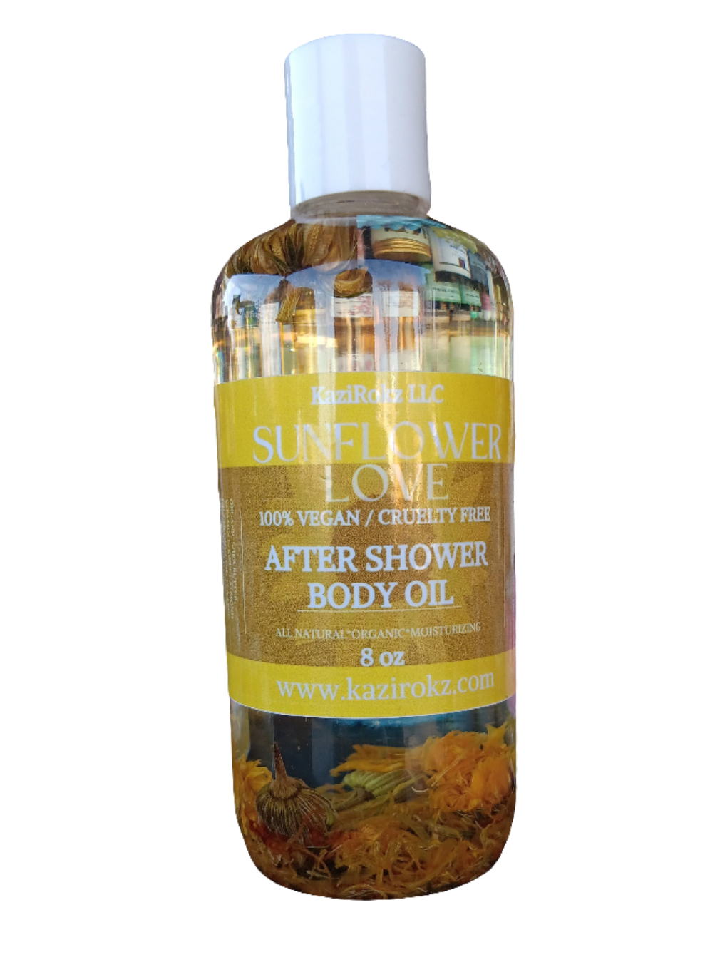 Sunflower Love After Shower Body Oil 8oz. (100% Vegan / CrueltyFree) Head to Toe Body Oil