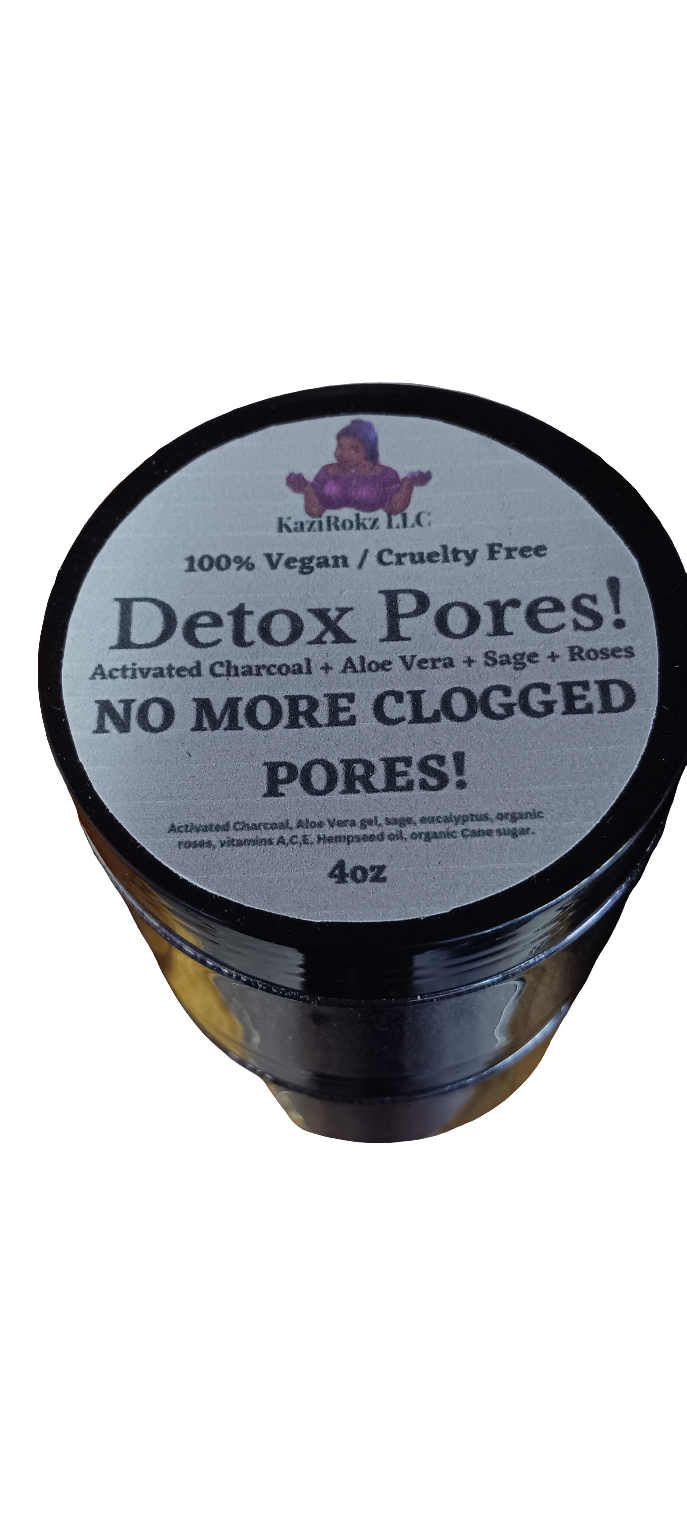 Activated Charcoal Facial Scrub! 100% Vegan/ Cruelty Free! Activated Charcoal + SAGE + ROSES! 4oz.