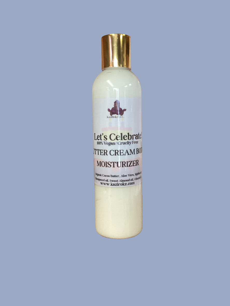 Let’s Celebrate butter cream body moisturizer.