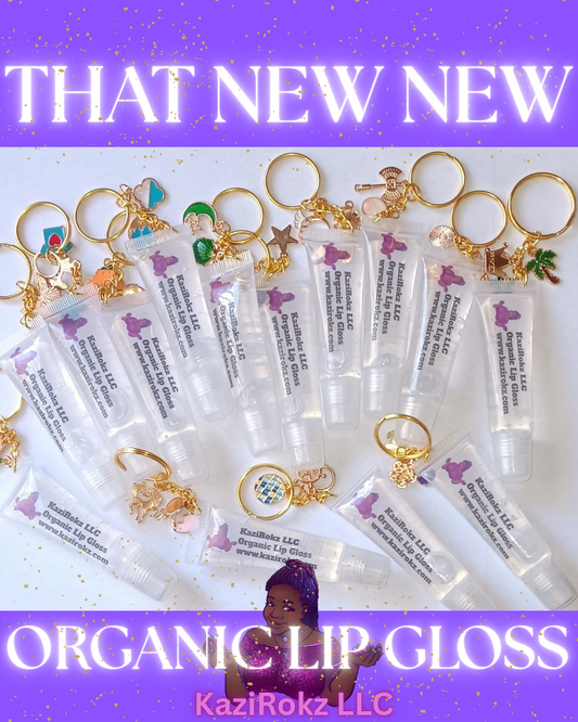Organic Lip Gloss. Lip Gloss with Keychain. 100% Vegan/ Cruelty Free. Luxurious Lip Gloss. Clear lip Gloss 💋.