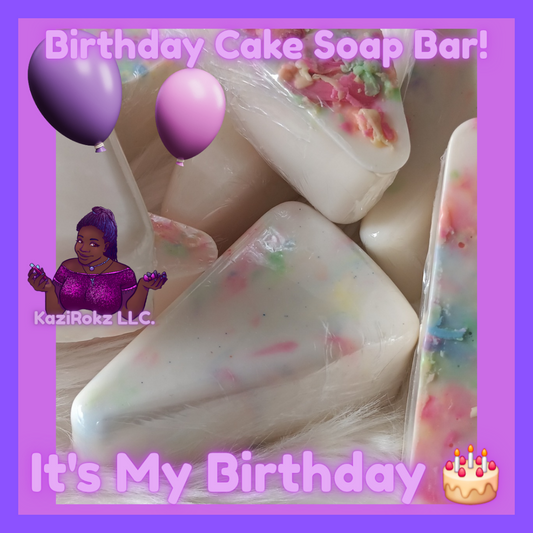 Let’s Celebrate Cake Slice Soap bar. Goats Milk Facial and body soap bar. 100% VEGAN/ CRUELTY FREE