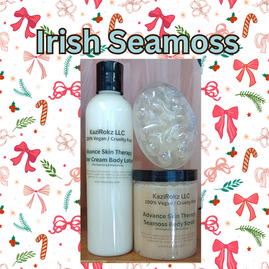 Irish Seamoss and Aloe vera Skincare Bundle ✨️ Limited Edition! Lotion, body scrub,  soap bar!